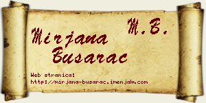 Mirjana Busarac vizit kartica